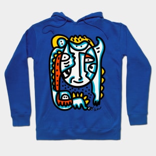 Graffiti Cool Creature Blue Yellow Hoodie